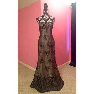 NWOT Formal Pageant Prom Black Lace Dress
